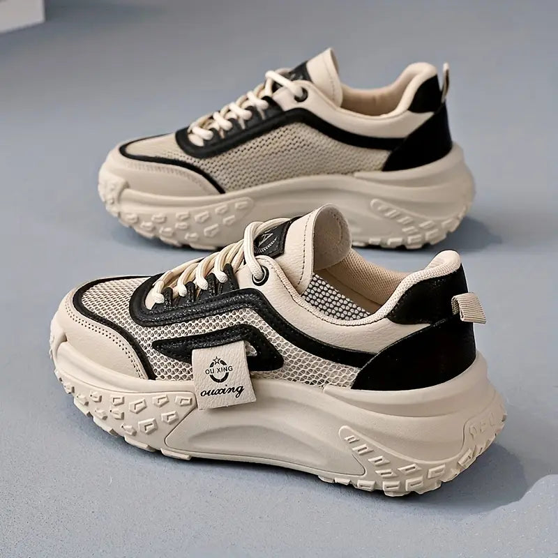 All-Day Comfort, Soaring Style: 6 cm Platform Mesh Detail Sneakers