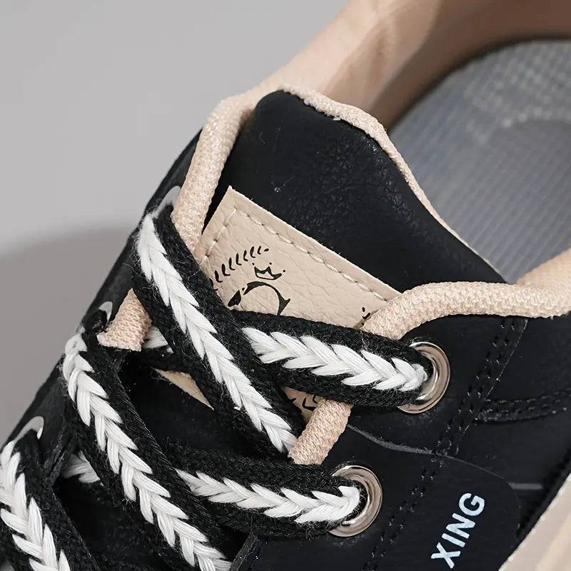 Plain Color Lace-Up Women's Platform Sneakers