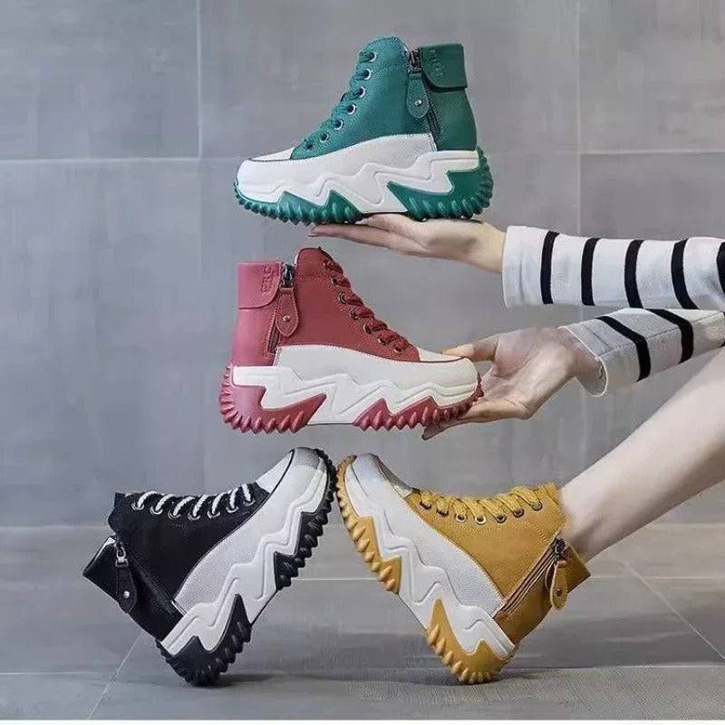 Elegance and Comfort Together! Women's Sneaker Sports Boots Double Zipper