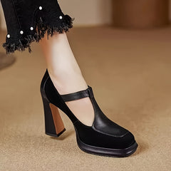 Kadın Topuklu Ayakkabı, Retro Mary Jane Modeli, Platform Topuklu Ayakkabı