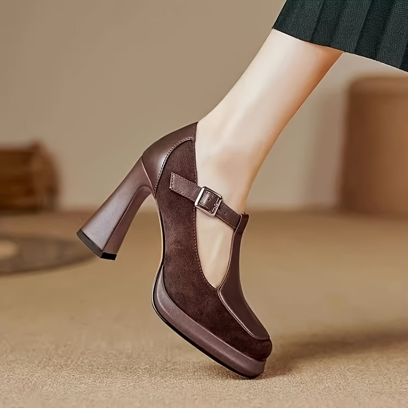 Kadın Topuklu Ayakkabı, Retro Mary Jane Modeli, Platform Topuklu Ayakkabı