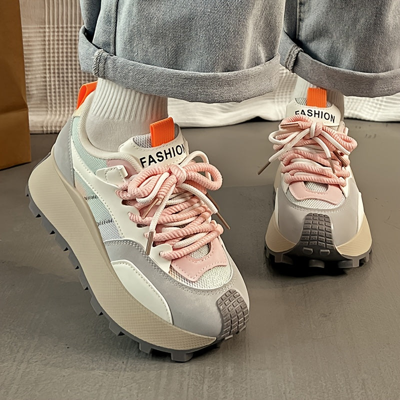 Women's Platform Sneakers - 5 cm Heel - Spring &amp; Summer Breathable Model - 3 Color Options
