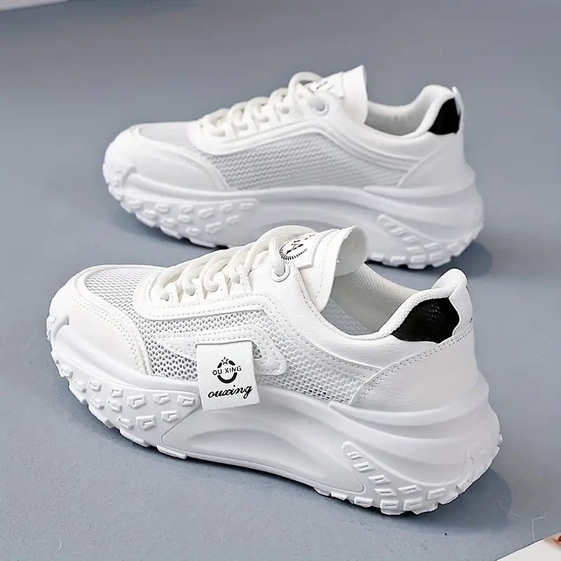 All-Day Comfort, Soaring Style: 6 cm Platform Mesh Detail Sneakers