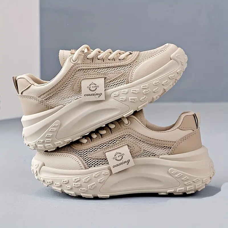 All-Day Comfort, Soaring Style: 6 cm Platform Mesh Detail Sneakers
