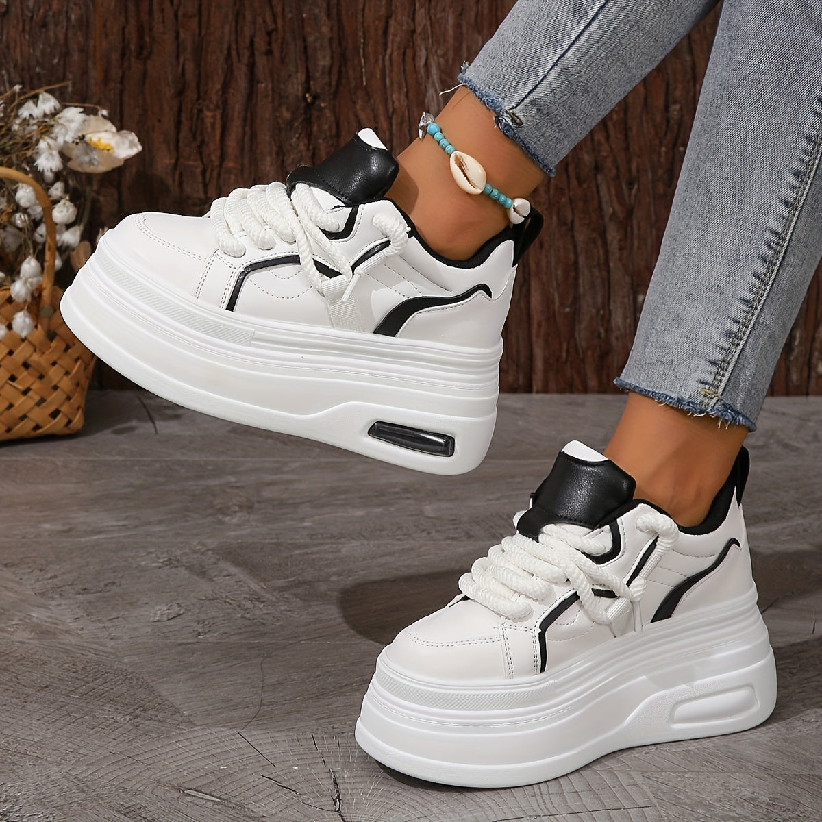 7 cm Platform Heel Women's Sneakers - Ultra Comfortable, Stylish Design, Casual and Street Fashion Sneakers