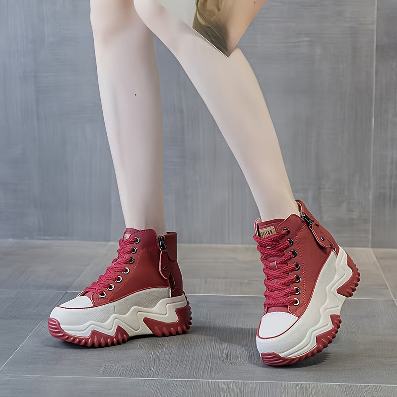 Elegance and Comfort Together! Women's Sneaker Sports Boots Double Zipper