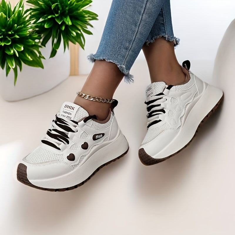 Mesh-Sneaker mit hoher Sohle, 3 Farboptionen, 5 cm Absatz, bequeme und stylische Freizeitschuhe
