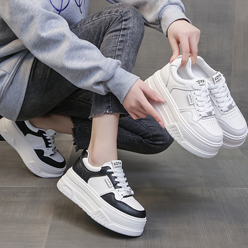 6 cm Sole Women's Platform Sneakers - Comfortable, Height Increasing, Stylish and Daily Use Sneakers