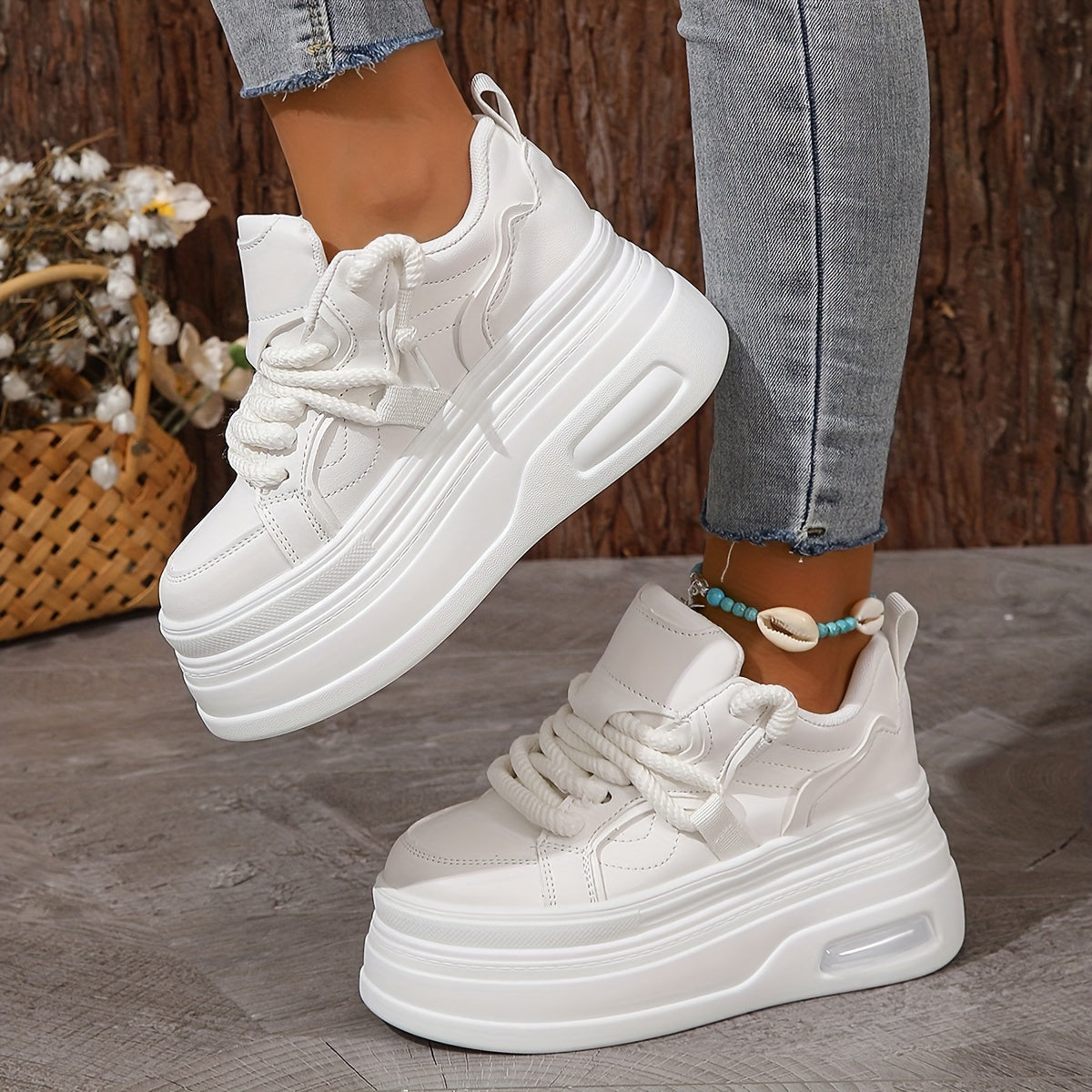 7 cm Platform Heel Women's Sneakers - Ultra Comfortable, Stylish Design, Casual and Street Fashion Sneakers