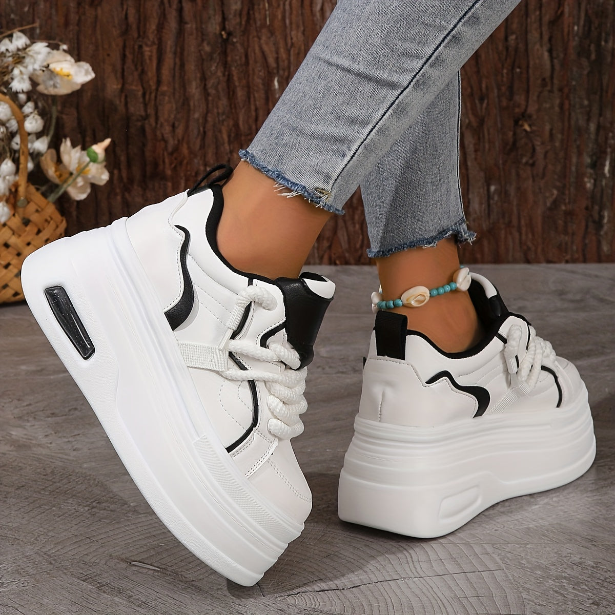 7 cm Platform Heel Women's Sneakers - Ultra Comfortable, Stylish Design, Casual and Street Fashion Sneakers