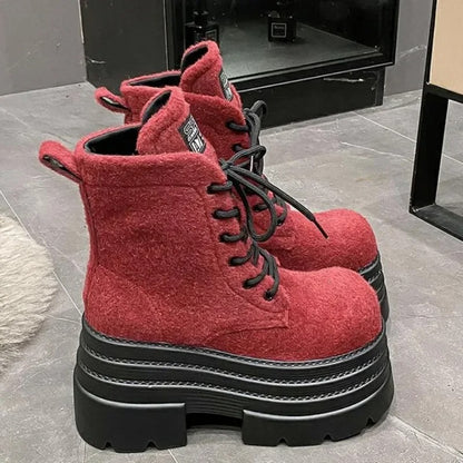 10 cm Platform Kadın Bot - Sonbahar Kış Gizli Topuklu Model