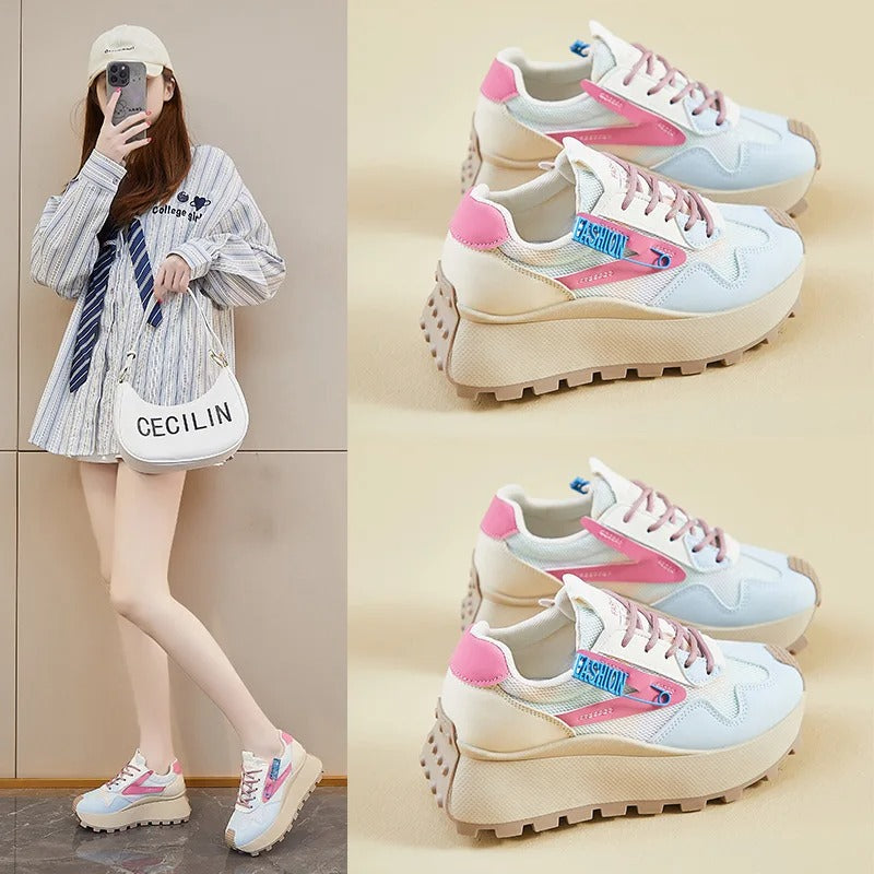 Stilini Zirveye Taşı: Renkli 6 CM Platform Sneaker Modası!