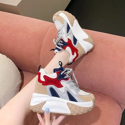 10 cm Topuklu Kadın Sneakers Bot - Kış ve İlkbahar İçin Şık ve Konforlu Model