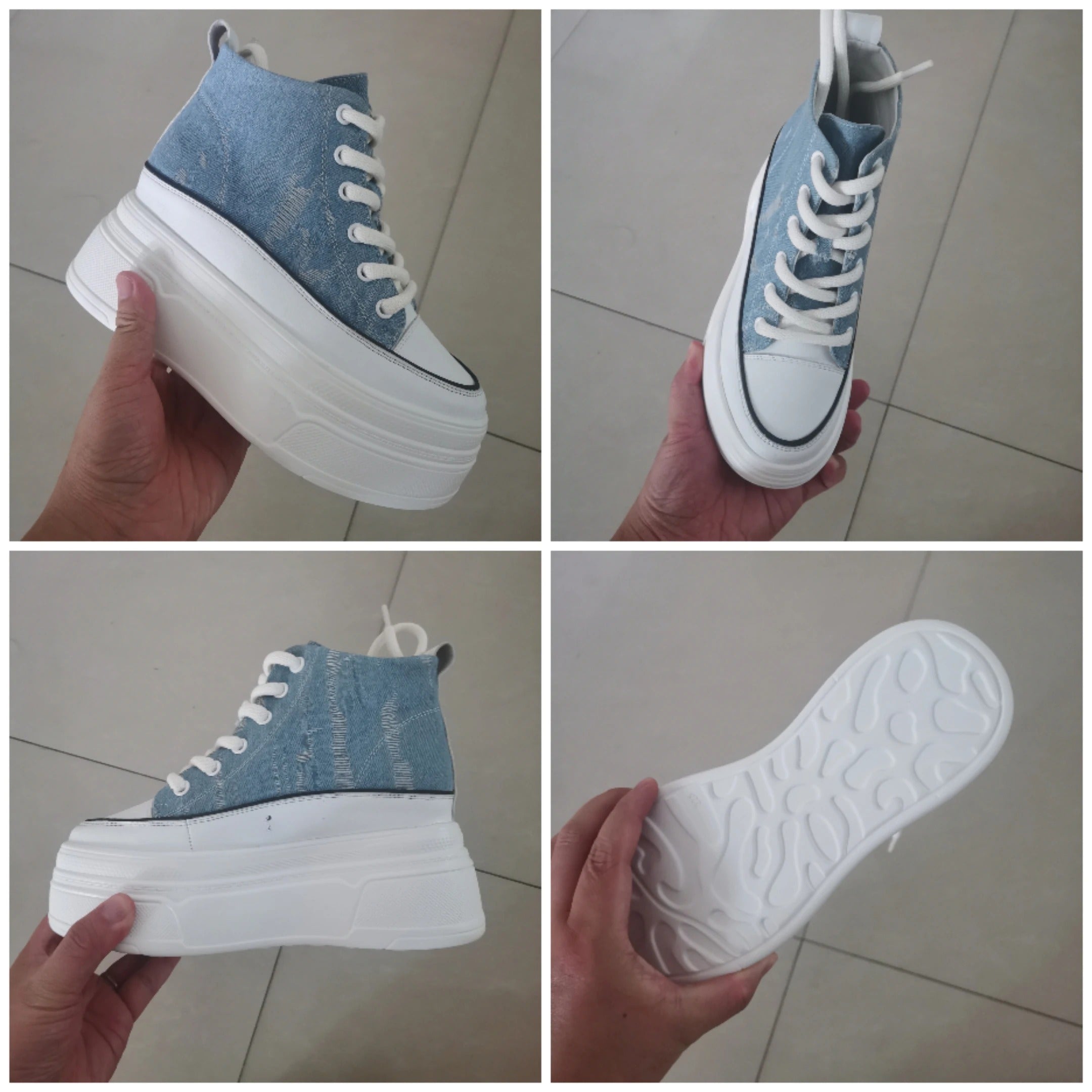 Klasik Stil, Dev Platform! 8cm Yüksek Tabanlı Bilekli Sneaker Stoklarda