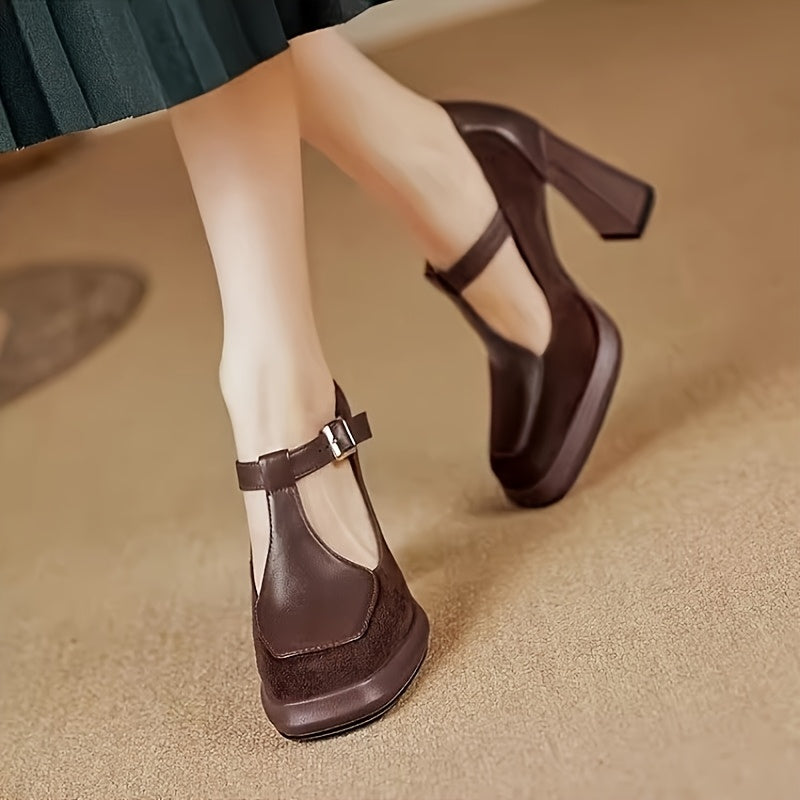 Kadın Topuklu Ayakkabı, Retro Mary Jane Modeli, Platform Topuklu Ayakkabı